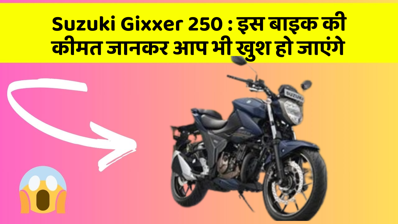 Suzuki Gixxer 250 : इस बाइक की कीमत जानकर आप भी खुश हो जाएंगे